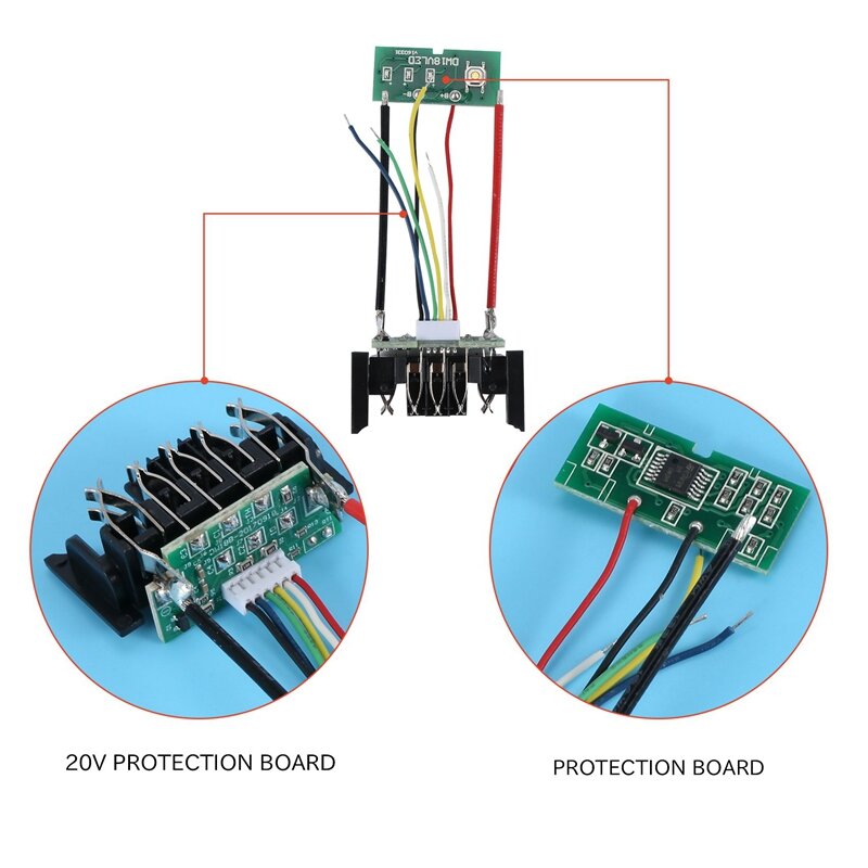 Circuit imprimé de protection de charge de carte PCB de batterie Ion, DCB200 Eddie, Dewalt, 18V, 20V, DCB201, DCB203, DCB204