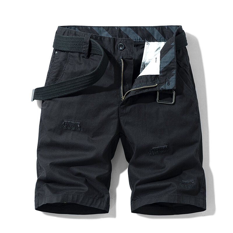 Pantalones cortos a rayas para hombre, Shorts tácticos con múltiples bolsillos, algodón transpirable para exteriores, senderismo, militar, Verano