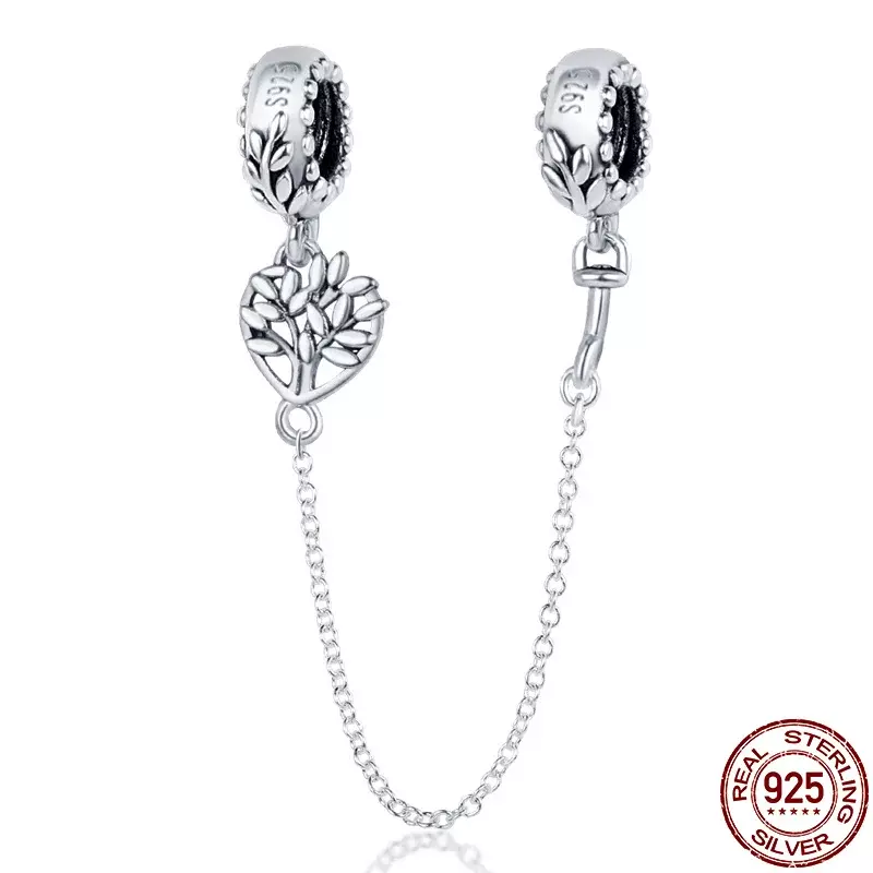 Nuova catena di sicurezza in argento Sterling 925 fiori romantici ciondoli a palloncino Bead Fit bracciali Pandora originali Charm gioielli da donna fai da te