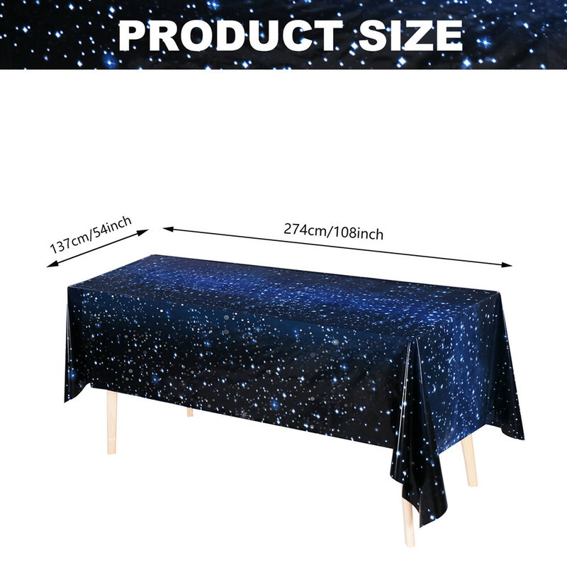 Starry Night Party Supplies Space Tablecloth For Disposable Plastic Galaxy Table Cover Space Stars Birthday Festival Decoration