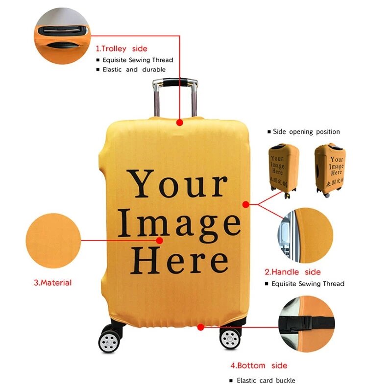 Grosso elástico design dos desenhos animados bagagem capa protetora zíper terno para 18-32 polegada mala capas trole capa de viagem accessorie