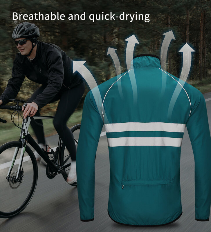 WOSAWE Cycling Jacket Man Windproof Waterproof Reflective Ultralight MTB Mountain Bicycle Wind Jackets Cycling Bike Windbreaker