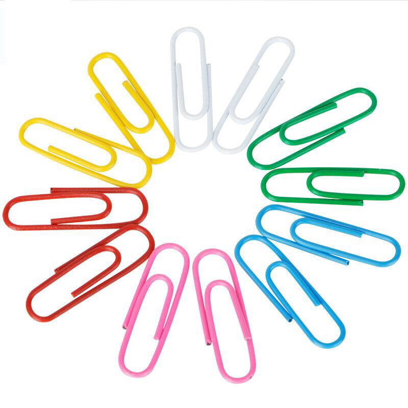 Desenhos animados plástico revestido papel clip, grande cor, 20pcs, 100mm