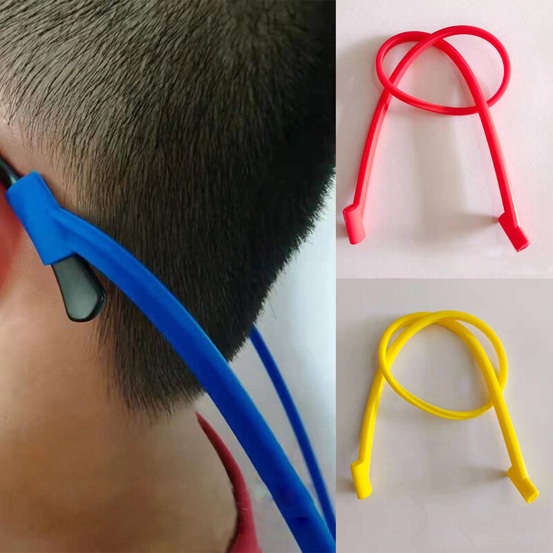 Cordones de silicona para gafas, Correa deportiva antideslizante, 44cm, accesorios de soporte, 1 unidad
