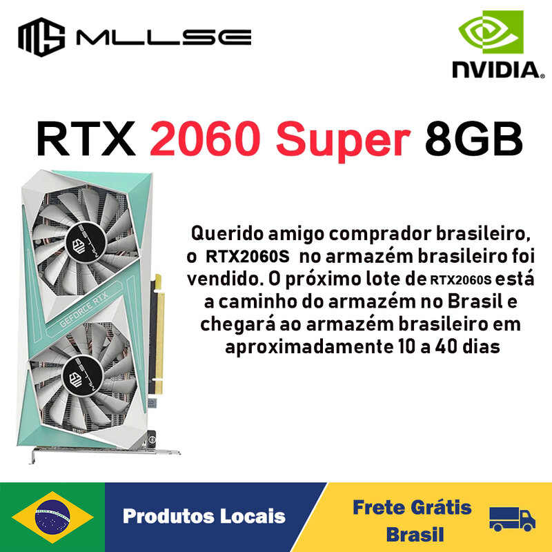 MLLSE RTX 2060 Супер 8G Графика карта, видеокарта GDDR6 256Bit PCI-E3.0x16 Gaming для NVIDIA GeForce 3DP 3DP HD слот ETH Майнинг