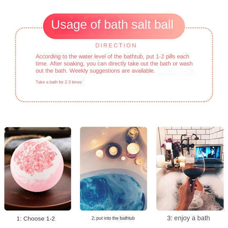 Loofah bola frita esponja de malla, sales de baño femeninas, baño de sal, lavado de pies, flor seca, Bola de baño de burbujas