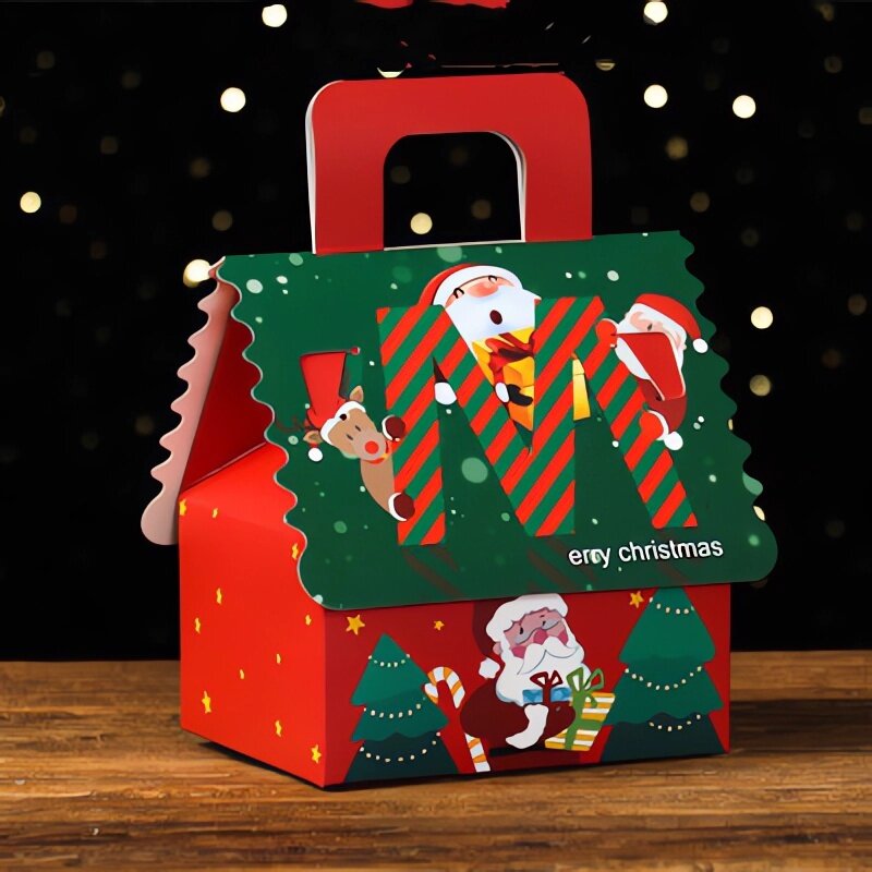 クリスマスキャンディーギフトボックス、santalaus、snowman、elk、cookieギフトパッキングボックス、メリークリスマス、家の装飾、新年、1個