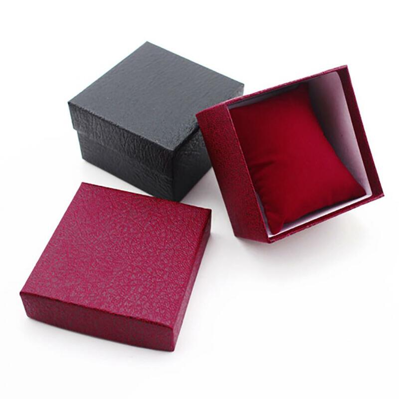 Single Watch Gift Box with Pillow Cushion Faux Leather Jewelry Wrist Watches Holder Display Storage Box Organizer Case Gift