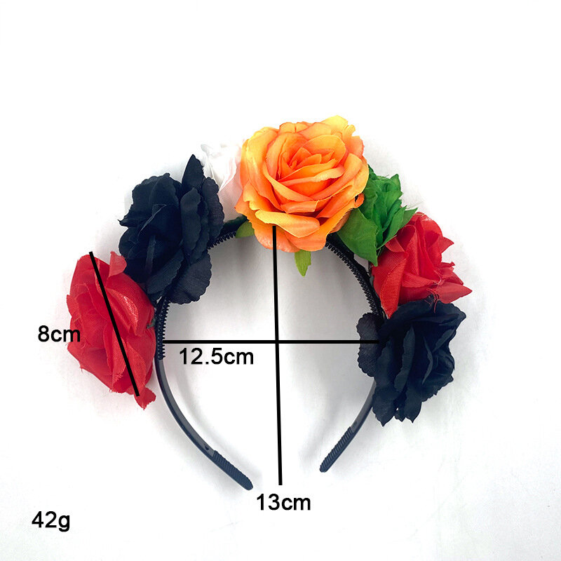 2023 Halloween Headband for Adult Kids Festival Cosplay Skull Flower Hairband Masquerade Party Decoration DIY Hair Accessories