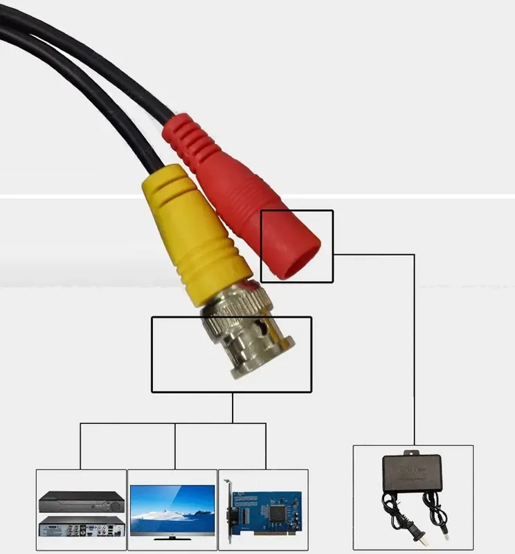 BNC-кабели для AHD-камер 5 м/10 м/15 м/20 м/30 м, кабели для разъемов постоянного тока для аналогового AHD CCTV DVR, Прямая поставка