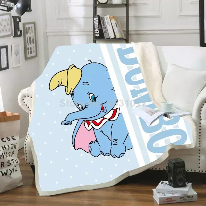 Cartoon Cute Dumbo Flying Winnie Pool Tigger Baby Plush Blanket Throw Sofa Bed Cover Bedding for Kids Boys Girls Children Gifts