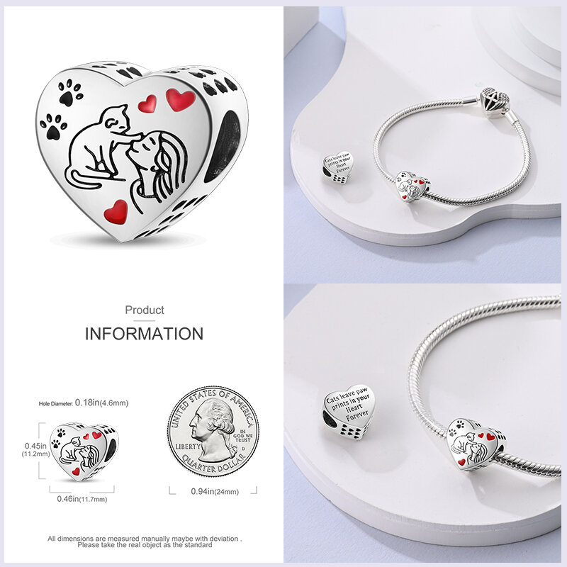 Оригинальные браслеты Pandora в виде сердца из серебра 100% пробы