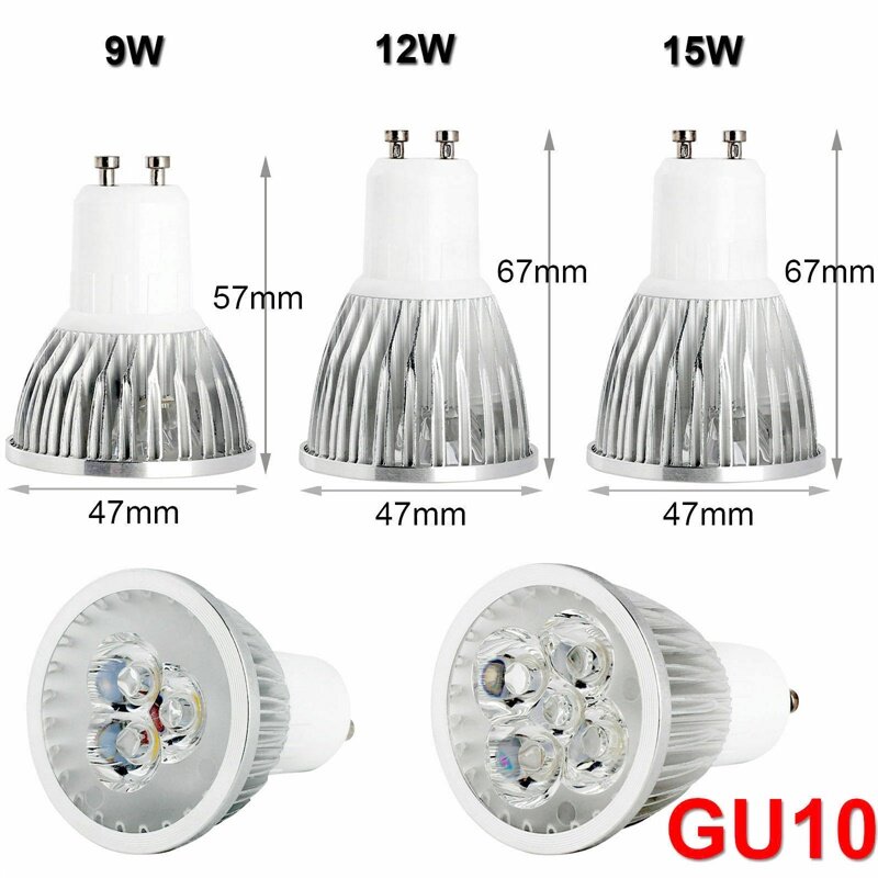 9 واط 12 واط 15 واط GU10 MR16 E27 E14 LED لمبة LED Lampada 85-265 فولت Led الأضواء الدافئة/neual/الباردة الأبيض LED مصباح 110 فولت 220 فولت للمنزل
