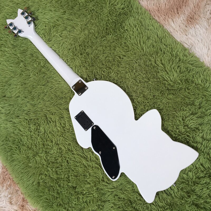 6 Saiten weiße Katze E-Gitarre Chrom Hardware-Gitarre auf Lager bestellen sofort Versand Gitarren Gitarre