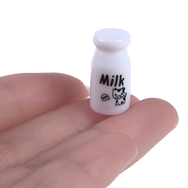 5Pcs 1/12 1/6 Dollhouse Miniatuur Melk Flessen Mini Hars Dranken Dranken Fles Model Toys Keuken Voedsel Poppenhuis Accessoires