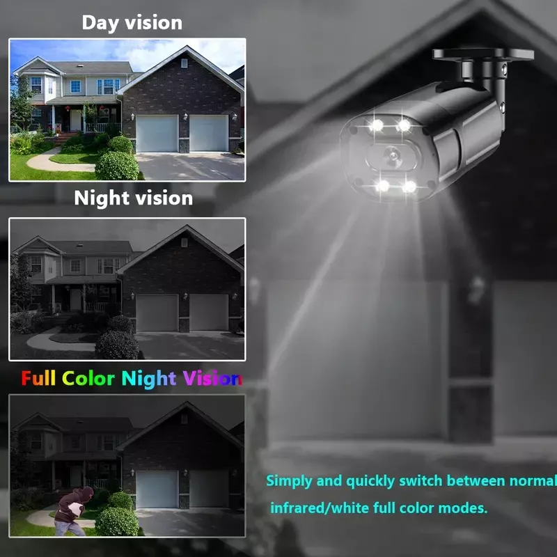 Kit Full Color Video Surveillance System, Conjunto de Câmaras de Segurança Visão Noturna, 16CH, 4K, Ultra HD, CCTV, DVR, Exterior, 8MP AHD