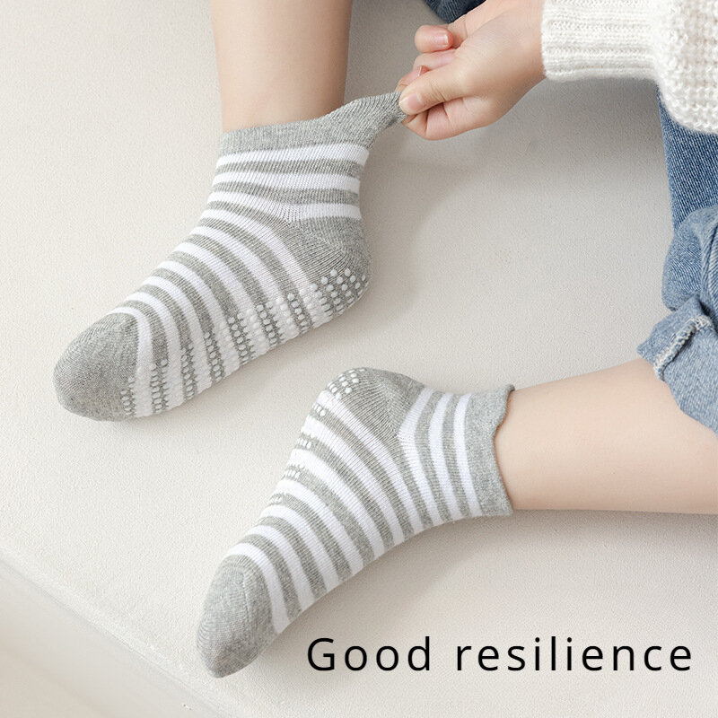 6 пар, детские Нескользящие хлопковые носки для мальчиков и девочек