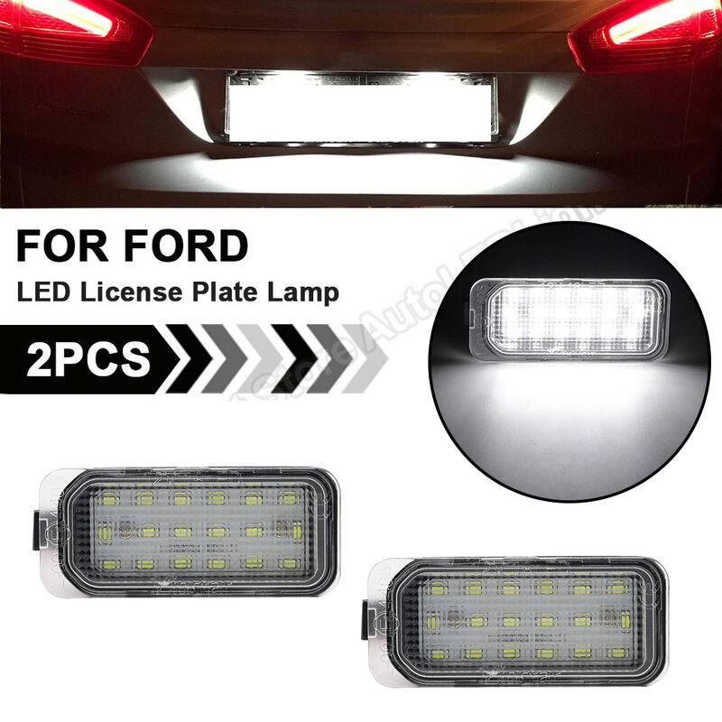 Luz LED para matrícula de coche, accesorio para Ford Focus 2 MK2 3 Mondeo 4 5 Fiesta 6 7 Kuga piezas, sin Error, 2 S-MAX