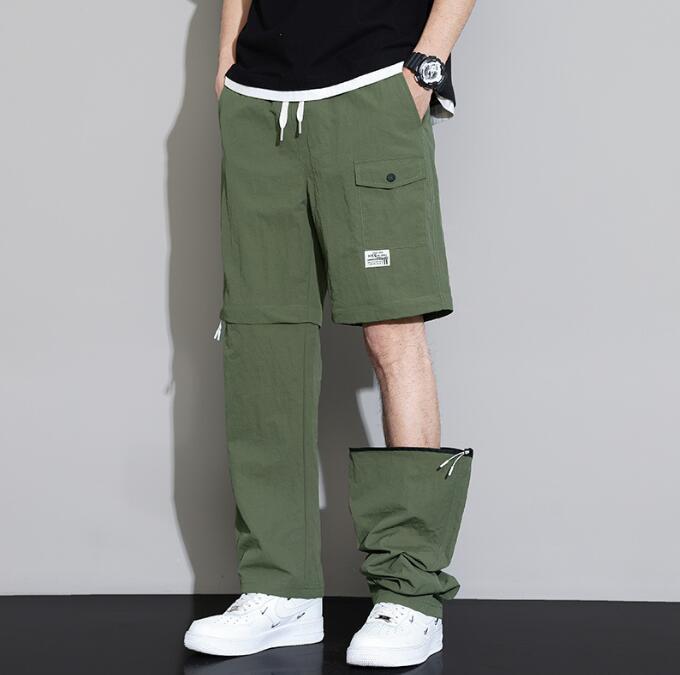 Odpinane spodnie szorty na lato Plus rozmiar 8XL Cargo spodnie moda na co dzień proste spodnie męskie elastyczna talia duży rozmiar 8XL