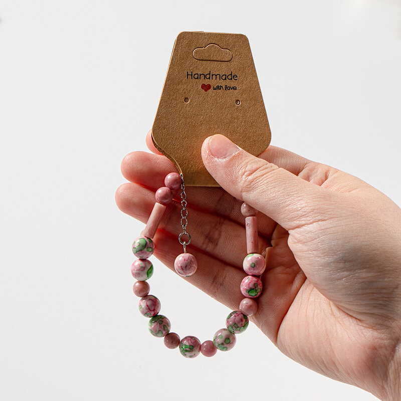 50 buah kartu tampilan kertas kosong untuk Kalung Gelang Choker perhiasan gantungan pemegang perlengkapan Kemasan Bahan bisnis kecil