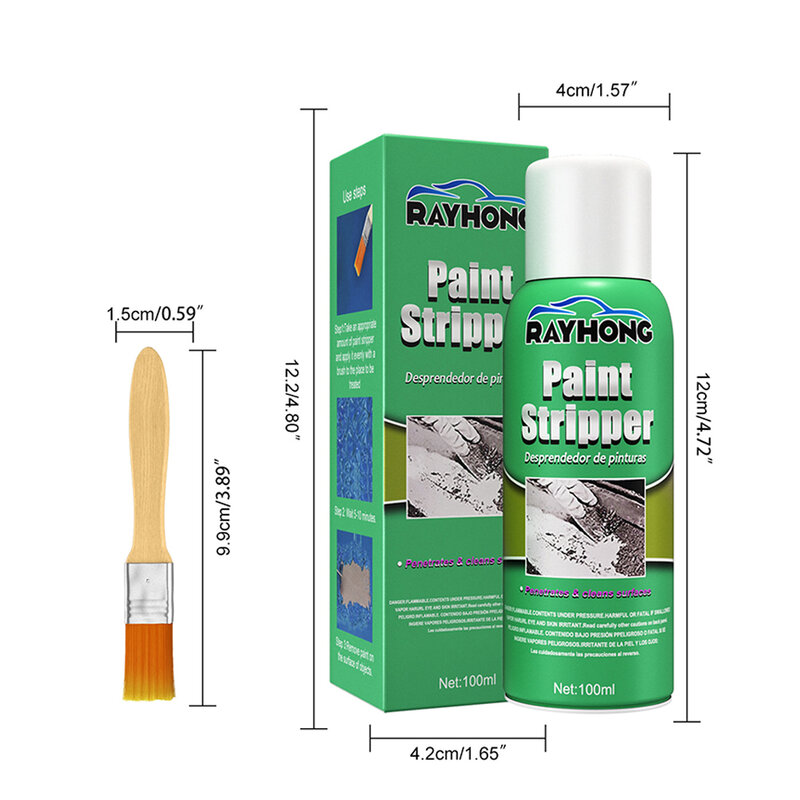 Removedor de pintura de coche de 100ml, pelacables de superficie de Metal de alta eficiencia para pared automática, corrección de Graffiti de pintura marina con cepillo
