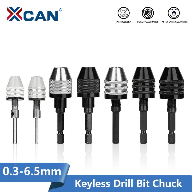 Xcan-キーレスドリルチャック,0.3-3.4mm,0.3-6.5mm,0.3-8mm,六角シャンクアダプター,ドリルコンバーター,ツールクランプ