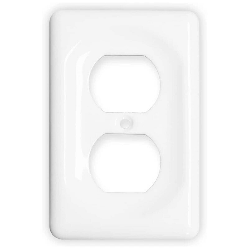 Plaques d'interrupteur en céramique, couvercle de plaque d'interrupteur, simple duplex, blanc, paquet de 2