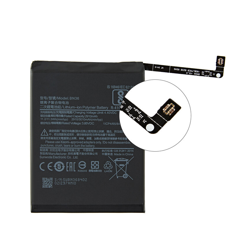 100% Оригинальный аккумулятор BN36 3010 мАч для Xiaomi Mi 6X Mi6X Mi A2 MiA2 BN36 высококачественные сменные батареи для телефона + Инструменты