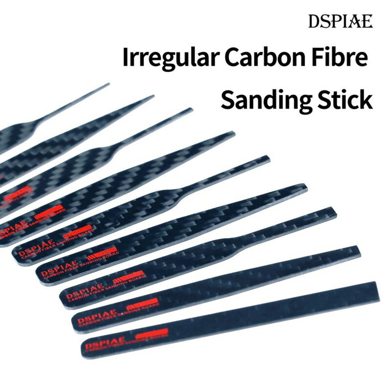 DSPIAE-Palo de lijado de fibra de carbono Lrregular, herramientas abrasivas negras de 3 CFB-S01, CFB-S02 de CFB-S03, unids/set