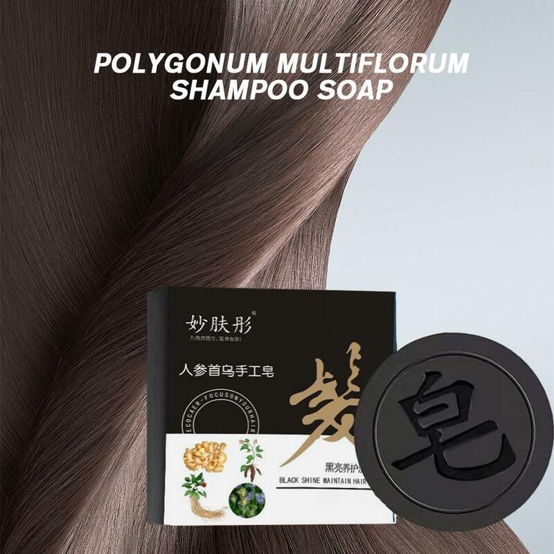He Shou Wu-champú anticaída de cabello para mujeres y hombres, jabón Blanqueador, cuidado del cabello, E8O5