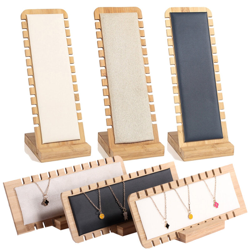 Mode Massief Bamboe Sieraden Displaystandaard Ketting Display Houten Meerdere Kettingen Ezel Showcase Display Houder Board