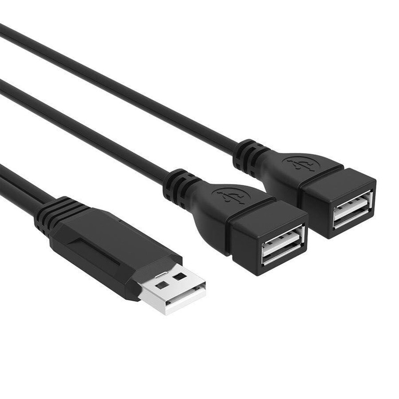 1 unidad USB 3,0 hembra a USB Dual macho, Cable de extensión Y datos de potencia Extra, USB 2,0, un Cable de carga de datos hembra Y dos macho