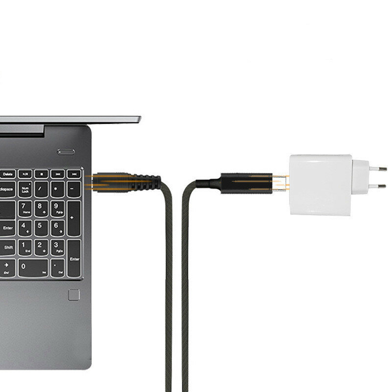 อะแดปเตอร์แล็ปท็อปชนิด C 100W USB สายชาร์จแจ็ค DC ปลั๊กเสียบแบบ Dual E-Mark Chip Converter สำหรับ HP Asus Lenovo Dell แล็ปท็อป