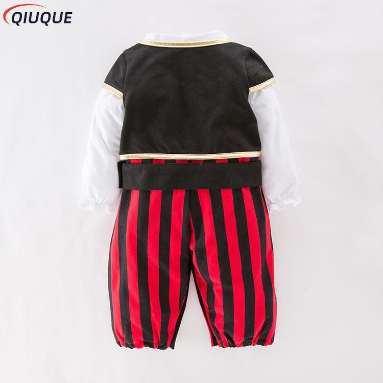 Pirate Captain Cosplay Costume Baby Romper Boys Bodysuits Christmas Fancy Clothes Halloween Costumes Kids Children Jumpsuits