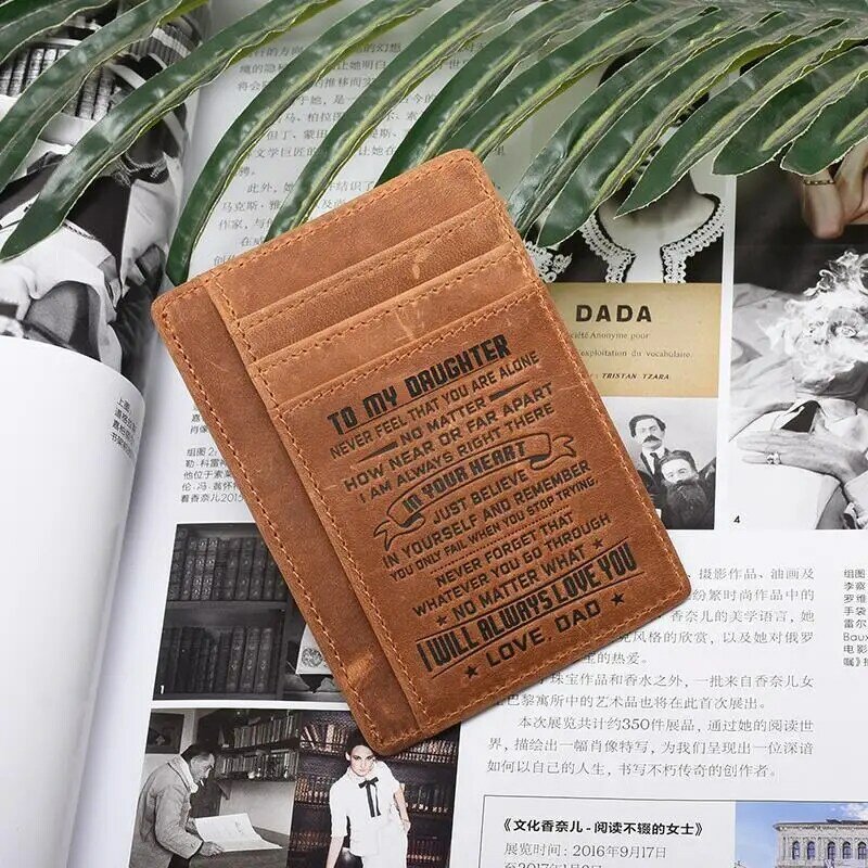 Кожаный бумажник с отделением для карт и передним карманом Стандартный подарок для мужчин зажим для денег