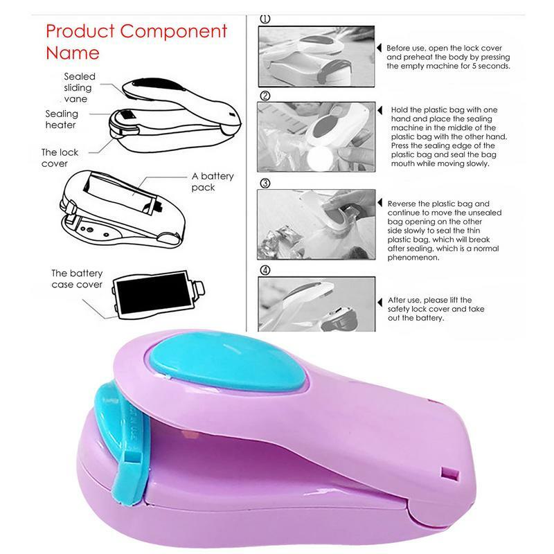Mini sigillatrice portatile per uso domestico macchina portatile termosigillatrice tappatrice Food Saver per sacchetti di plastica pacchetto gadget da cucina