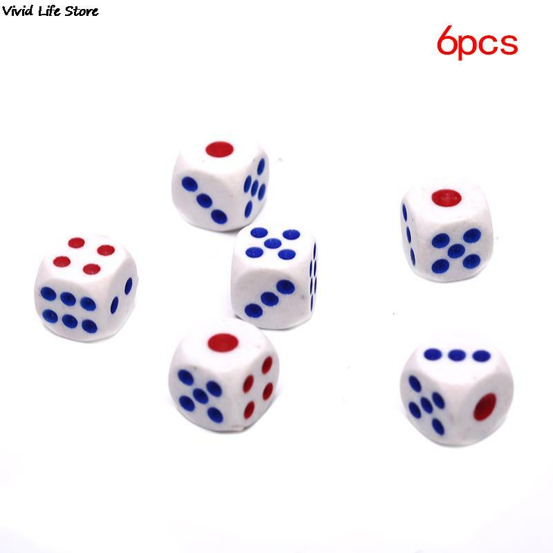 Nuovo 6 pz/lotto 10mm bere dadi acrilico bianco rotondo angolo Hexahedron dadi Club partito tavolo giocare giochi RPG dadi Set