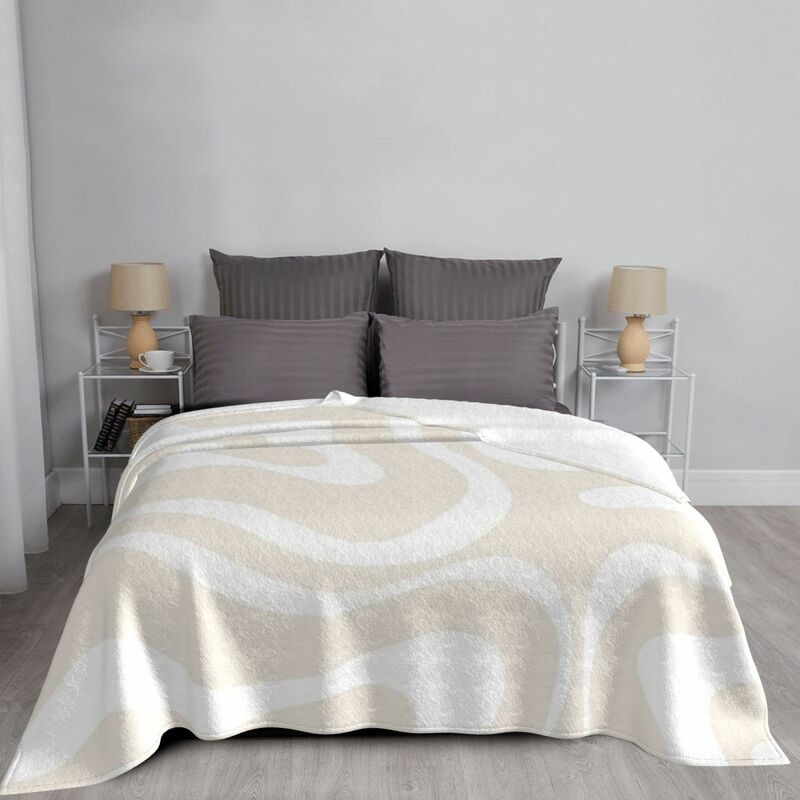 Flüssiger Wirbel modernes abstraktes Muster in hellem Ecru beige und weißer Decke Schlafs ofa modische Decke