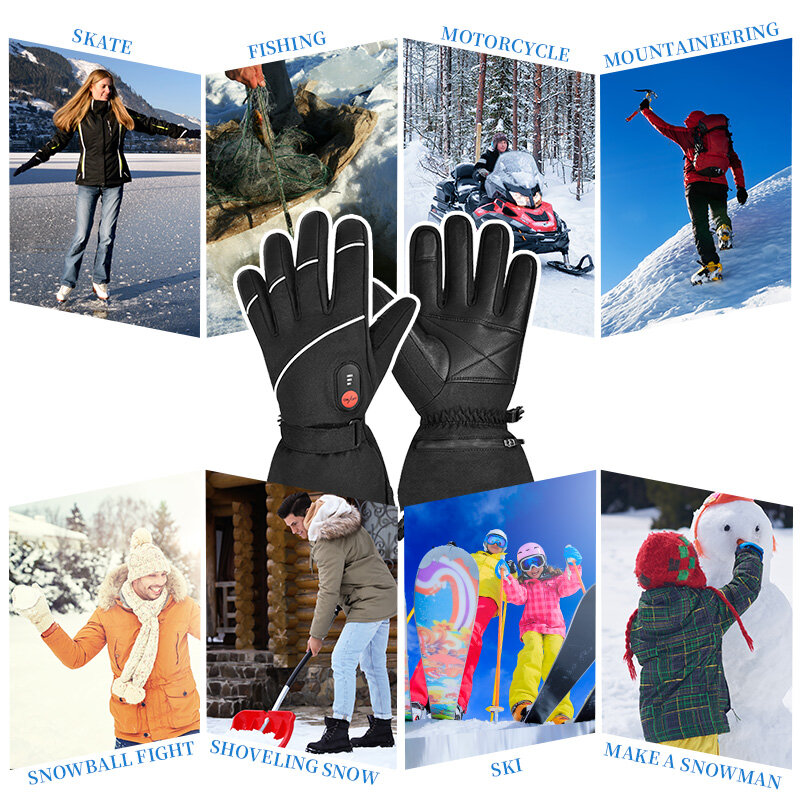 Savior Heat Electric Heated Gloves Men Women Rechargeable Battery Skiing Gloves For Mortorcycle Riding Hiking Hunting S15