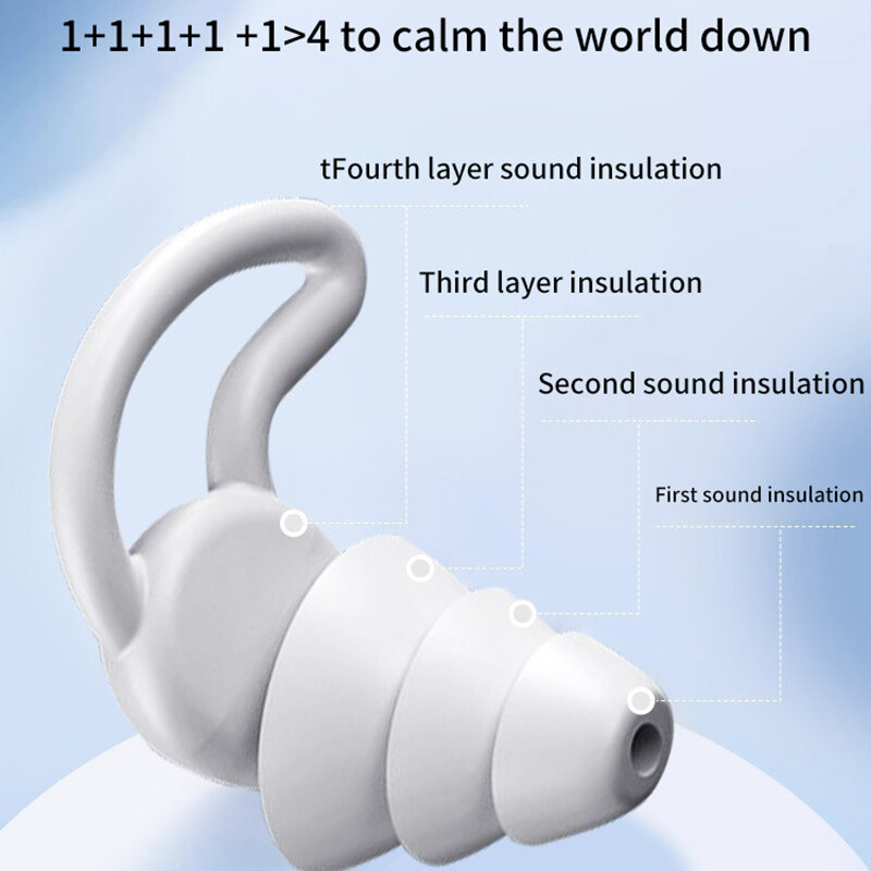 Penyumbat telinga silikon baru isolasi suara untuk siswa lembut antikebisingan penyumbat telinga berenang tahan air pengurang kebisingan