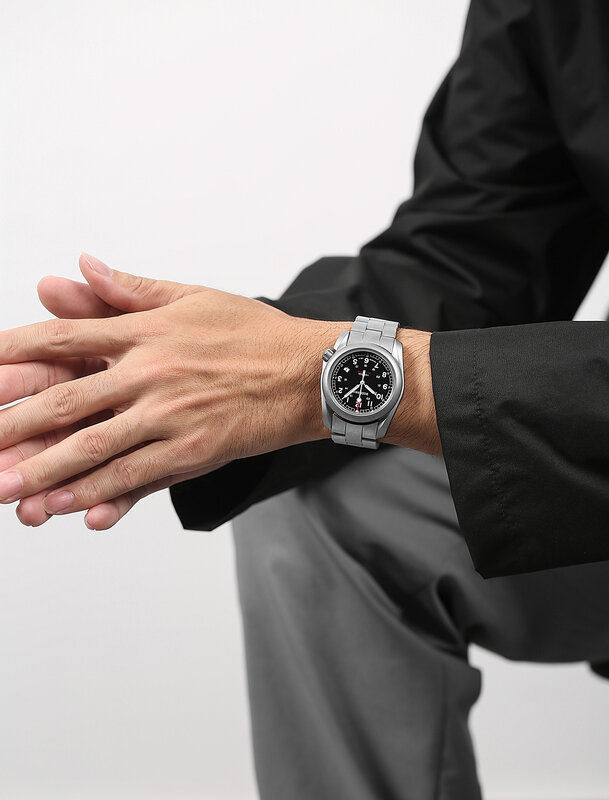 Relógio Boderry-Voyager Field titânio masculino, relógio de pulso de mergulho automático, pulseira de titânio impermeável 100m, relógio militar