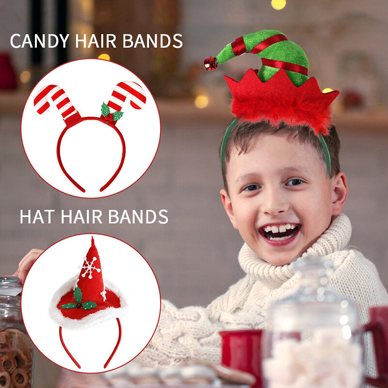 Cartoon Christmas Headbands Xmas Hat Santa Claus Leg Hairband Xmas Girl Favor Gift Head Band Merry Christmas Decor Festival Prop