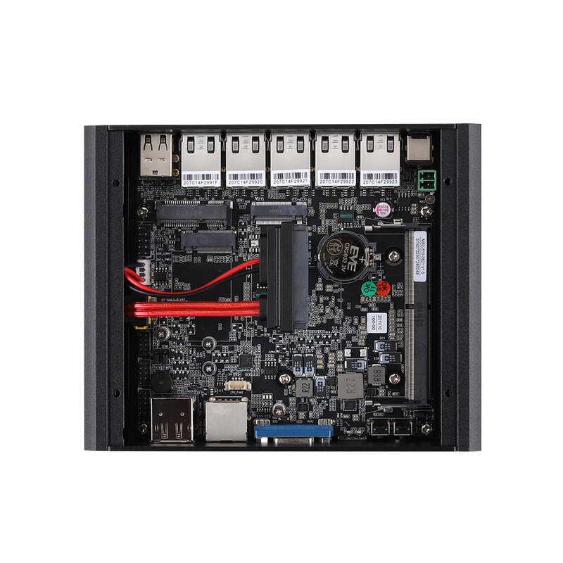 Qotom-Mini PC J6412 Quad Core 2,0 GHz 5x i225V 2,5G LAN Pfsense Untangle OPNsense Router Firewall