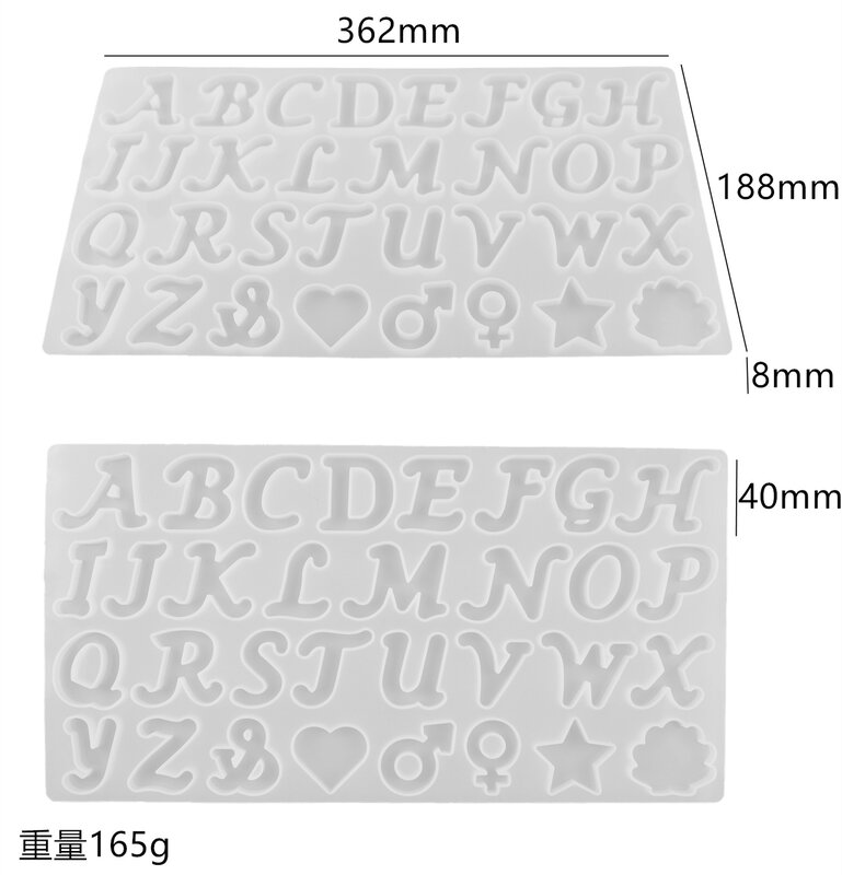 Alphabet Resin Molds Kit Silicone Molds for Resin Casting DIY Letter & Ornament Epoxy Molds Resin Keychain Making Set