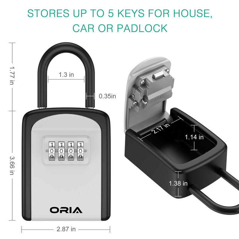 Top 2PCS Outdoor Password Key Box Waterproof Key Safe Lock Box Key Code Box Key Storage Lock Box 4 Digit Combination Boxs