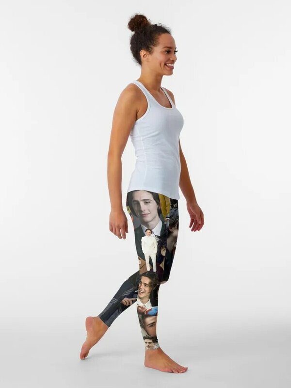 Timothee Chalamet spodnie legginsy sportowe wysoki stan na siłownię haremki damskie legginsy