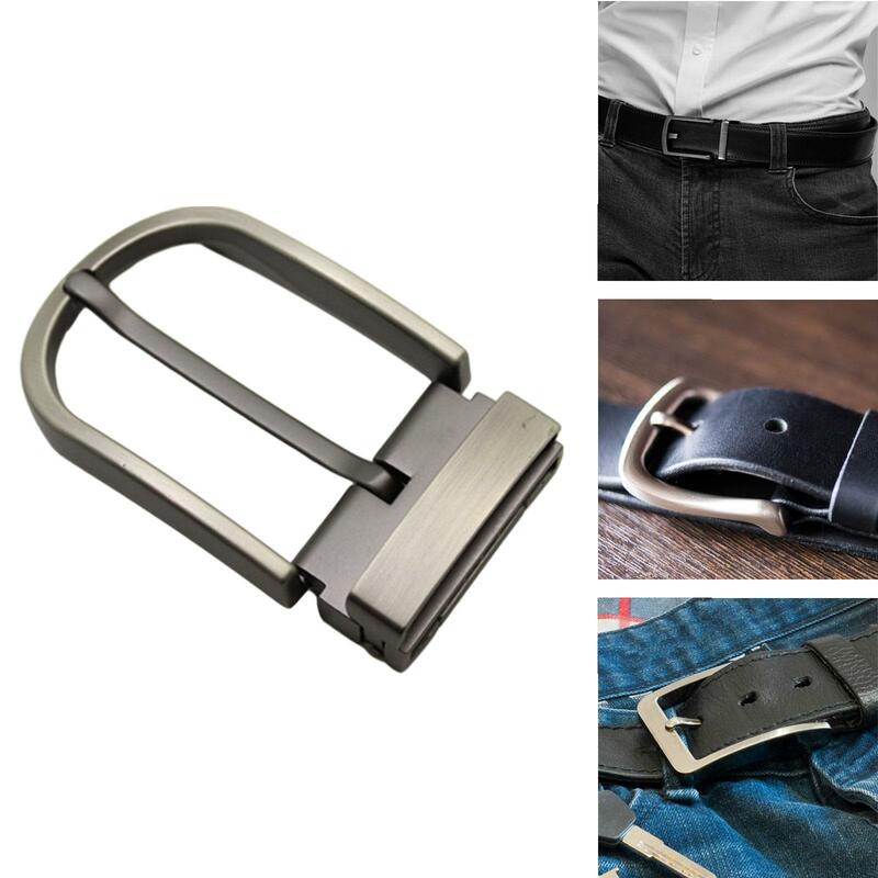 Hebilla de cinturón de aleación de Zinc de lujo, accesorios de cinturón de una sola punta para cinturón de 37mm-39mm, hebilla de pasador rectangular Reversible, reemplazo