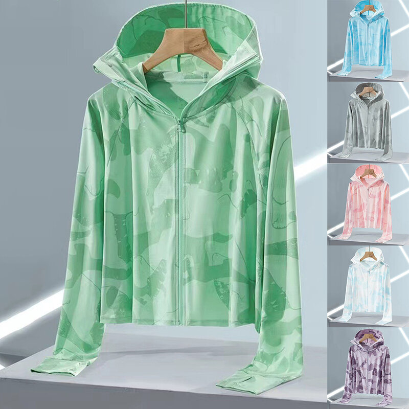 Abrigo transpirable con capucha para mujer, chaqueta de hielo de alta calidad, protección cómoda de verano, regalo de cumpleaños