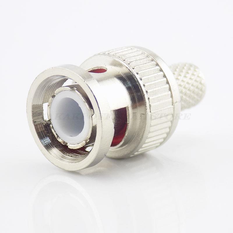 3 In 1 BNC RG59 Male Plug Crimp Connector Cctv Camera Coupler to Coax Converter Cable Accessories