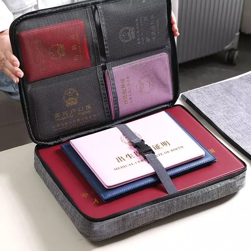 Portable Briefcase Travel Essentials Document Storage Bags Waterproof Electronic Supplies Information File Organize Folder Items